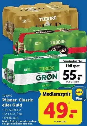 Lidl Pilsner, Classic eller Guld tilbud