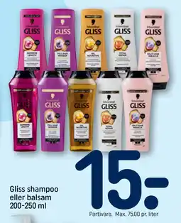 REMA 1000 Gliss shampoo eller balsam 200-250 ml tilbud