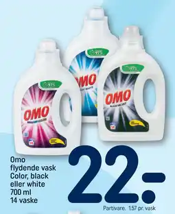 REMA 1000 Omo flydende vask Color, black eller white 700 ml 14 vaske tilbud