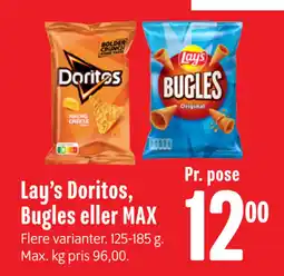 Min Købmand Lay’s Doritos, Bugles eller MAX tilbud