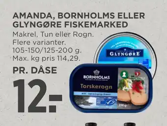 MENY AMANDA, BORNHOLMS ELLER GLYNGØRE FISKEMARKED tilbud