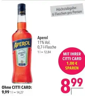 Citti Aperol 11% Vol. 0,7-1-Flasche tilbud