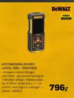 Bygma Afstandsmåler med laser, rød - dw03050 tilbud