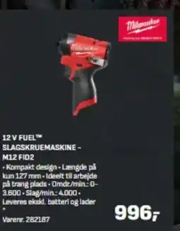 Bygma 12 v fuel™ slagskruemaskine- m12 fid2 tilbud