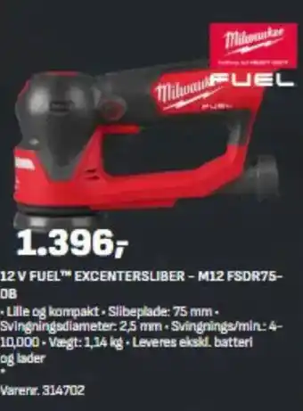 Bygma 12 v fuel™ excentersliber - m12 fsdr75- ob tilbud