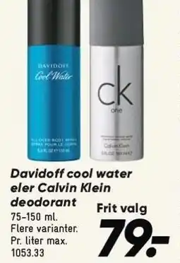 Bilka Davidoff cool water eller Calvin Klein deodorant tilbud