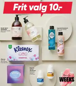 Bilka Frit valg - Nordic Spirit håndsæbe, Imperial bodywash, Babaria roll-on deodorant eller Kleenex tilbud