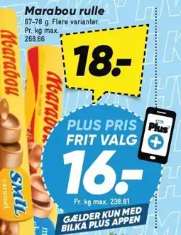 Bilka Marabou ruller eller plader tilbud