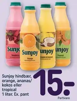 REMA 1000 Sunjoy hindbær, orange, ananas/kokos eller tropical tilbud