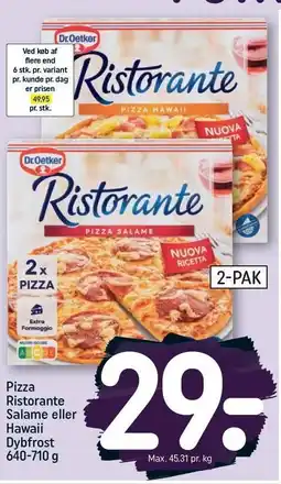 REMA 1000 Pizza Ristorante Salame eller Hawaii tilbud