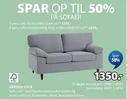 JYSK GEDVED SOFA tilbud
