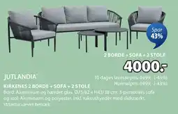 JYSK KIRKENES 2 BORDE + SOFA + 2 STOLE tilbud