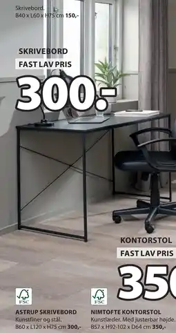 JYSK ASTRUP SKRIVEBORD tilbud