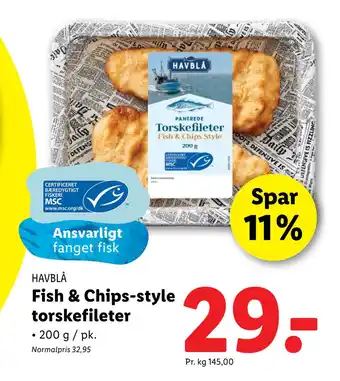 Lidl Fish & Chips-style torskefileter tilbud