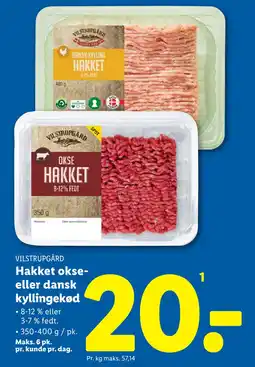 Lidl Hakket okse- eller dansk kyllingekød tilbud