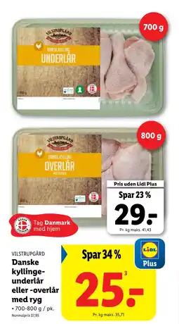 Lidl Danske kyllingeunderlår eller -overlår med ryg tilbud