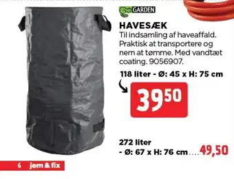 jem & fix Havesæk tilbud