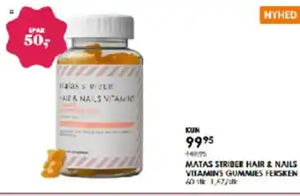 Matas Matas striber hair & nails vitamins gummies fersken tilbud