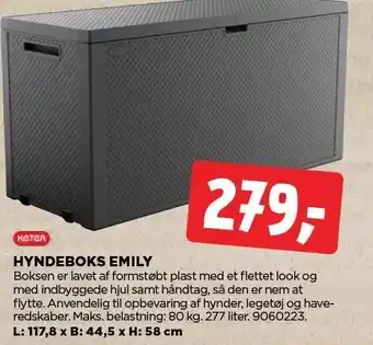 jem & fix KETER HYNDEBOKS EMILY tilbud