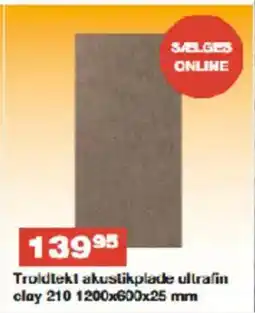 Bauhaus Troldleki akustikplade ultrafin clay 210 tilbud