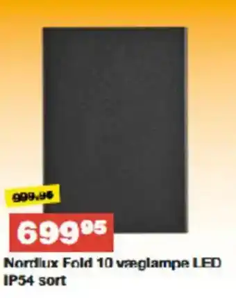 Bauhaus Nordlux Fold 10 væglampe LED IP54 sort tilbud