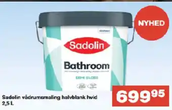 Bauhaus Sadolin vådrumsmaling halvblank hvid tilbud