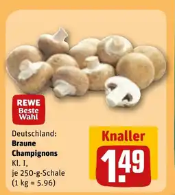 REWE Deutschland: Braune Champignons tilbud