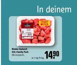 REWE Rinder-Gulasch XXL-Family Pack SB-verpackt, tilbud