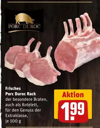 REWE Frisches Porc Duroc Rack der besondere Braten, auch als Kotelett, für den Genuss der Extraklasse, tilbud