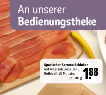 REWE Spanischer Serrano Schinken tilbud