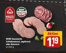 REWE REWE Hausmarke Schinkenwurst, Jagdwurst tilbud