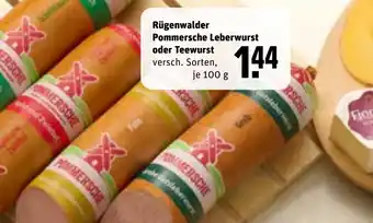 REWE Rügenwalder Pommersche Leberwurst oder Teewurst tilbud