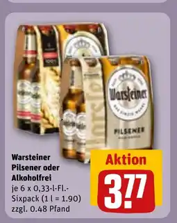 REWE Warsteiner Pilsener oder Alkoholfrei tilbud