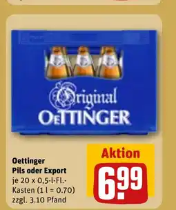 REWE Oettinger Pils oder Export tilbud