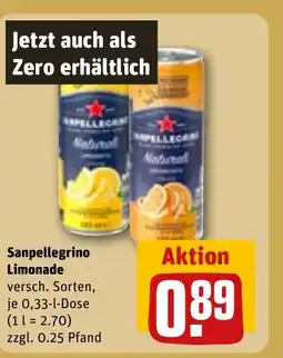 REWE Sanpellegrino Limonade versch. Sorten, tilbud