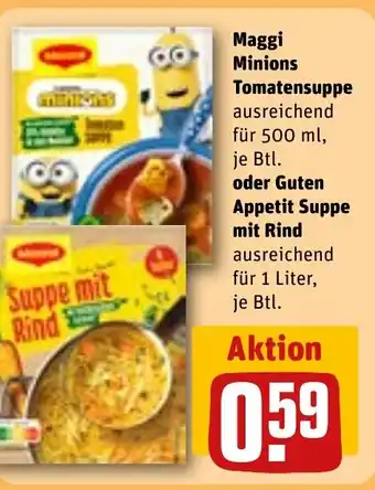 REWE Maggi Minions Tomatensuppe ausreichend tilbud