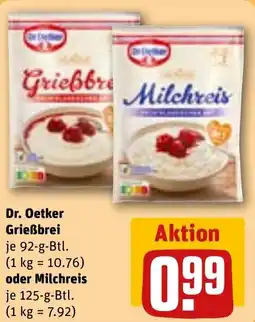 REWE Dr. Oetker Grießbrei tilbud