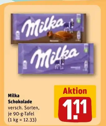 REWE Milka schokolade versch. sorten tilbud