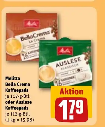 REWE Melitta Bella Crema Kaffeepads je tilbud