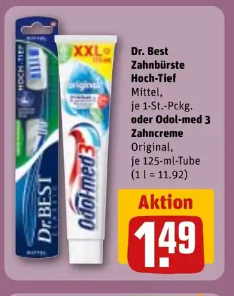 REWE Dr. Best Zahnbürste Hoch-Tief tilbud