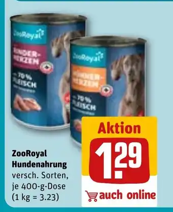 REWE ZooRoyal Hundenahrung versch. tilbud