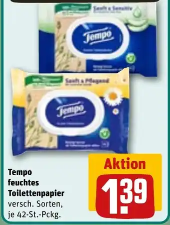 REWE Tempo feuchtes Toilettenpapier tilbud