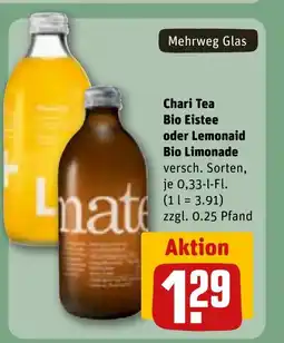 REWE Chari Tea Bio Eistee oder Lemonaid Bio Limonade tilbud