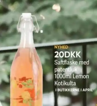 BigDollar NYHED 20DKK Saftflaske med patentluk 1000ml Lemon Kotikulta tilbud