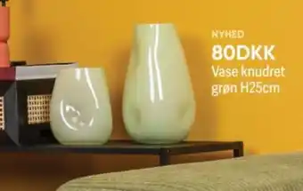 BigDollar NYHED 80DKK Vase knudret grøn tilbud