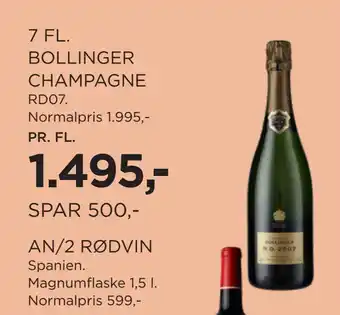 Salling 7 FL. BOLLINGER CHAMPAGNE tilbud