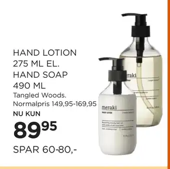 Salling HAND LOTION 275 ML EL. HAND SOAP 490 ML tilbud