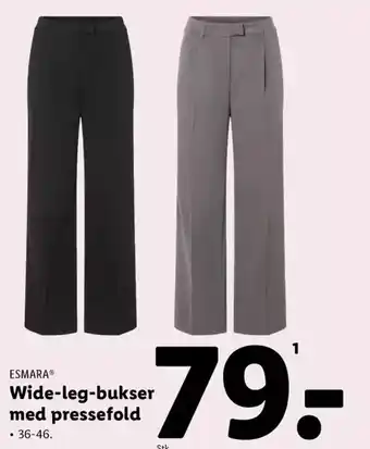 Lidl ESMARA® Wide-leg-bukser med pressefold tilbud