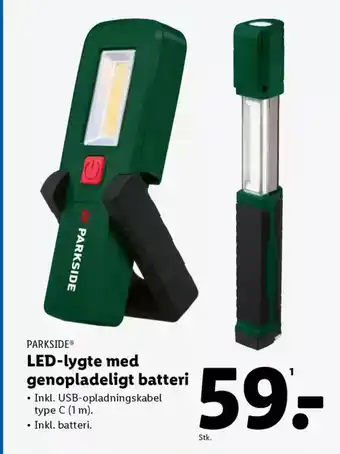 Lidl PARKSIDE® LED-lygte med genopladeligt batteri tilbud