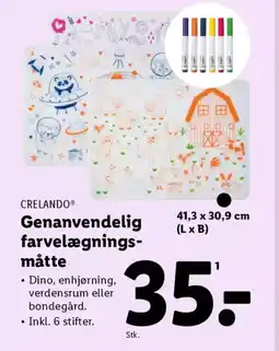 Lidl CRELANDO® Genanvendelig farvelægnings- måtte tilbud